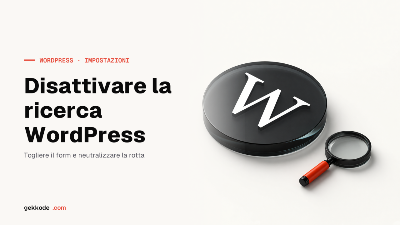 Come disattivare la funzione di ricerca in WordPress