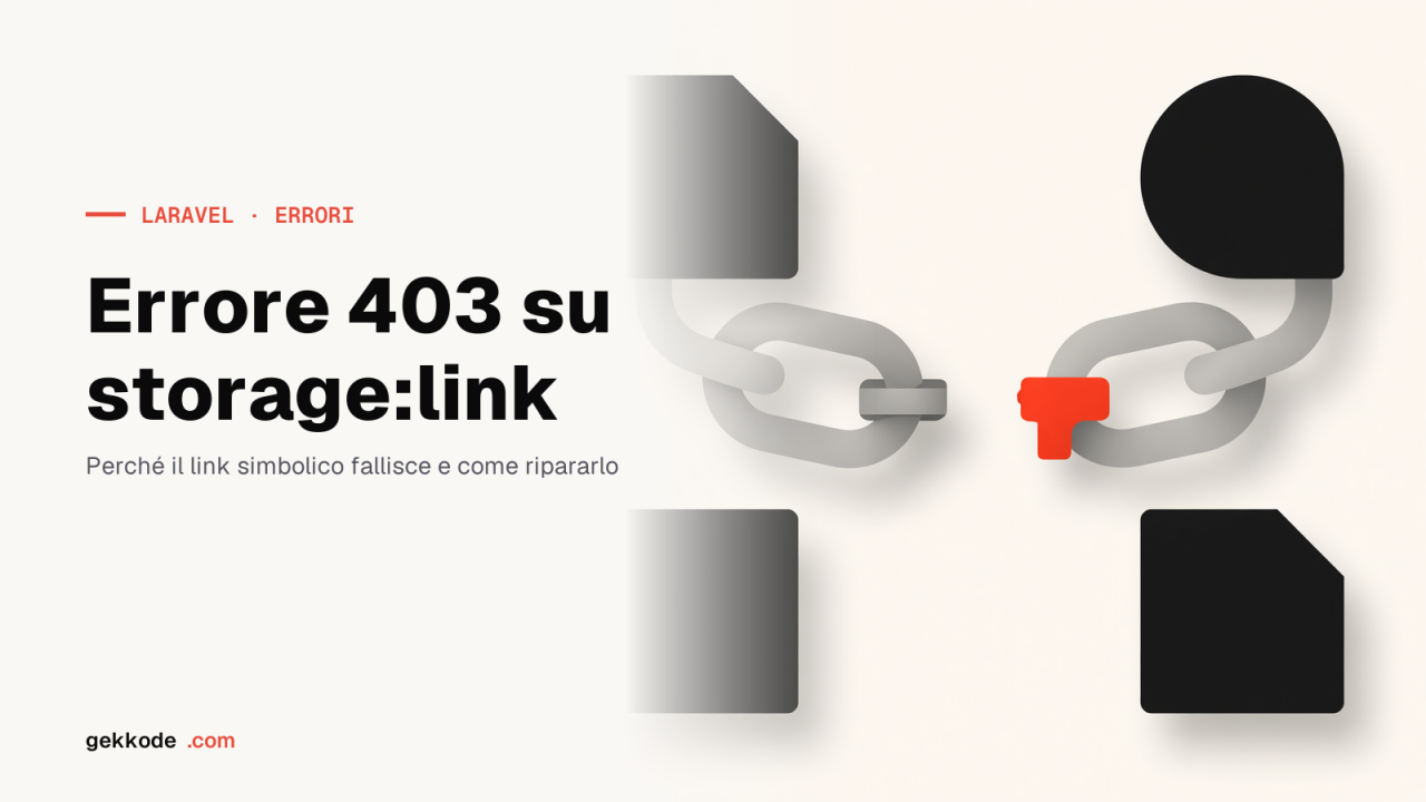 Errore 403 Forbidden con il comando storage:link di Laravel