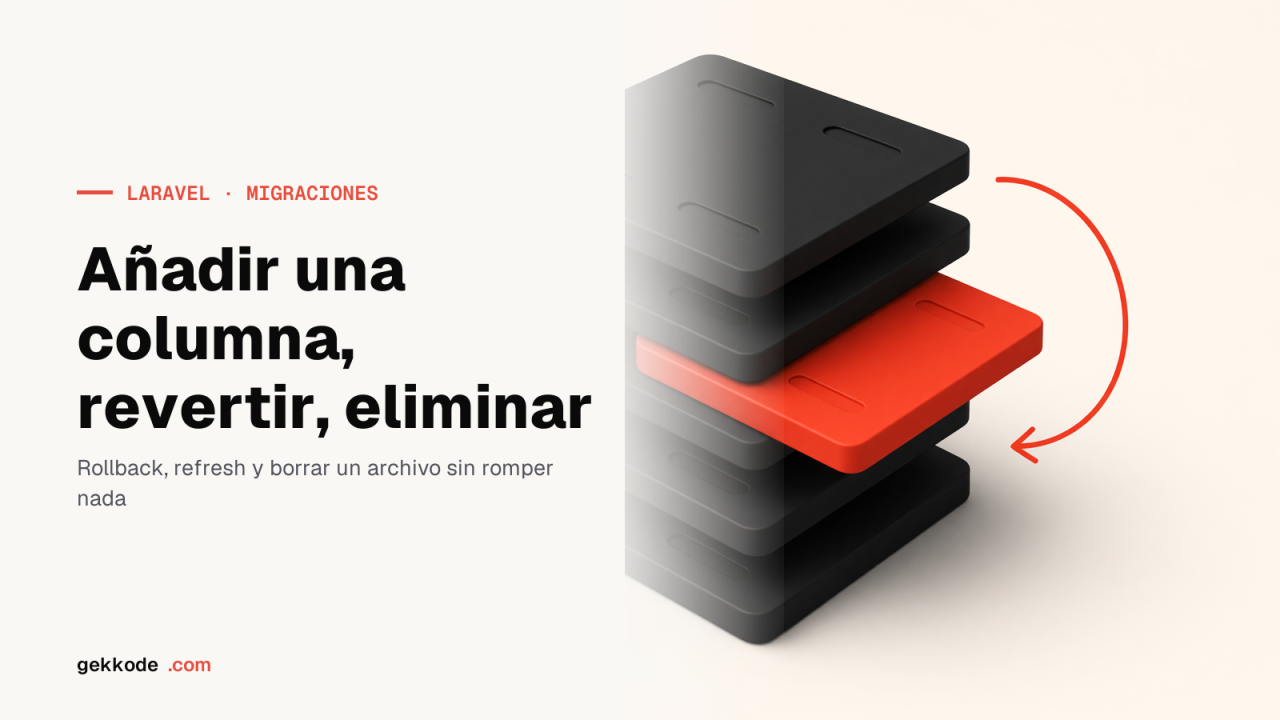 Migraciones de Laravel: añadir una columna, revertir y eliminar