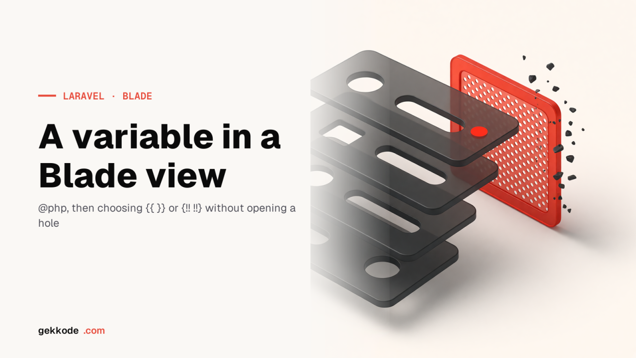 Blade: define a variable and output HTML without an XSS hole