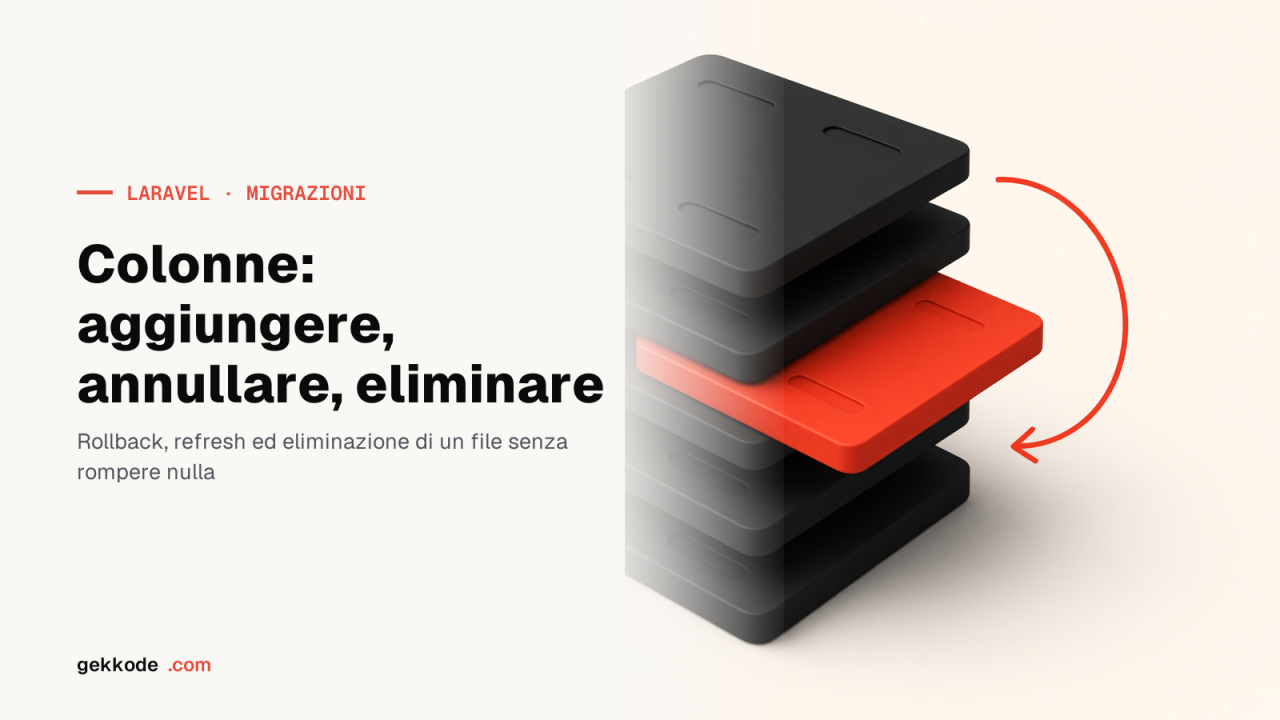 Migrazioni Laravel: aggiungere una colonna, annullare, eliminare