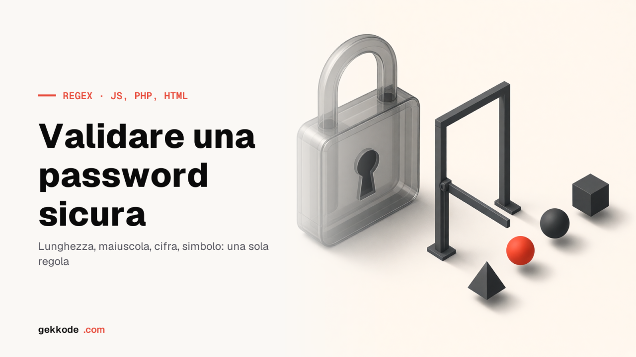 Espressione regolare per validare una password sicura