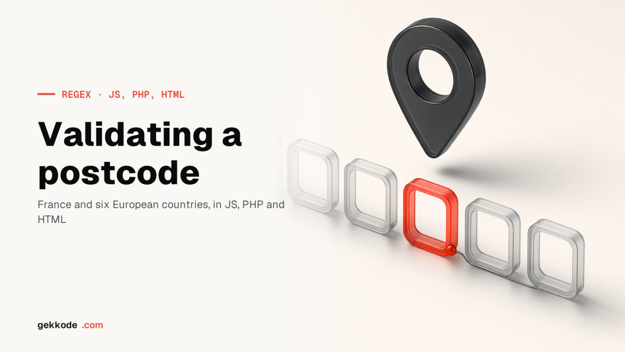 Postcode regex to validate a French postcode in JS, PHP, HTML