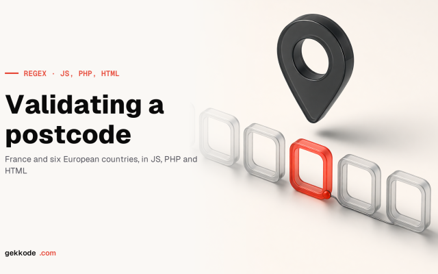 Postcode regex to validate a French postcode in JS, PHP, HTML
