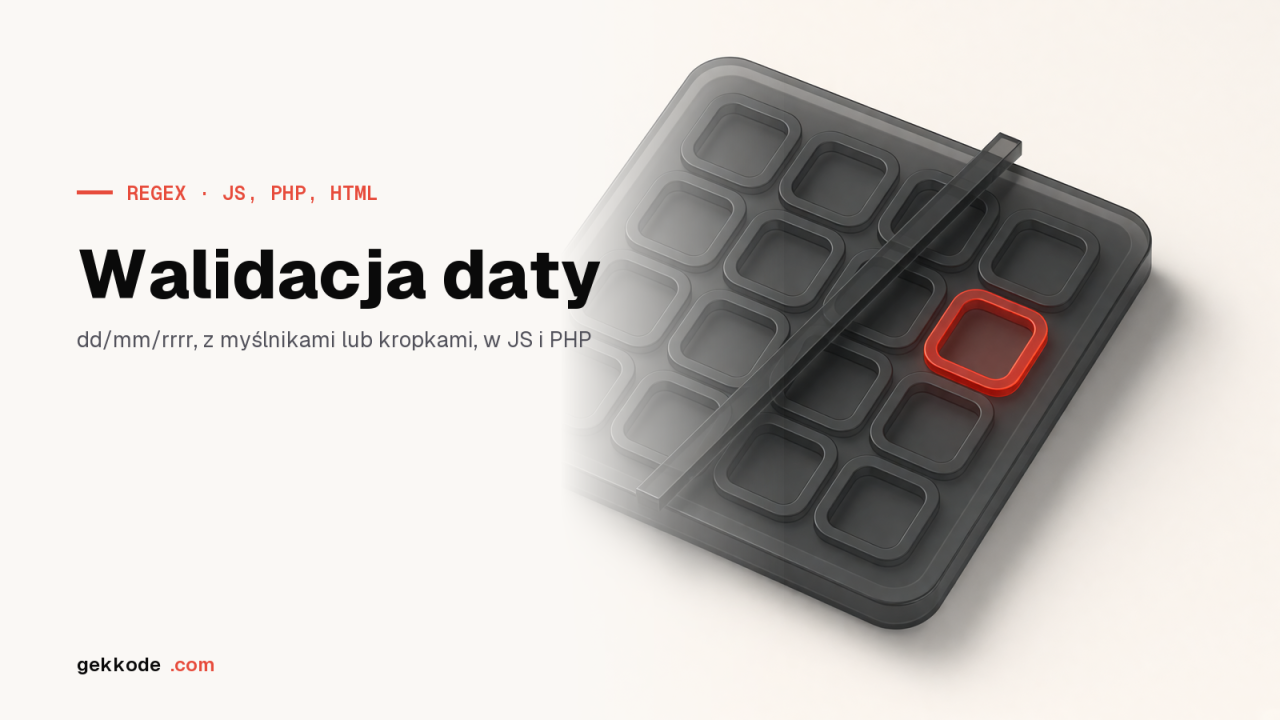 Wyrażenie regularne do walidacji daty: JavaScript, PHP i HTML