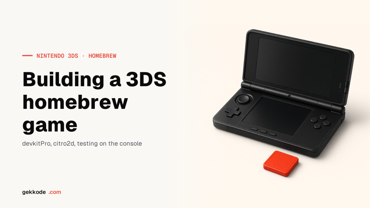 Nintendo 3DS homebrew development: build your own game
