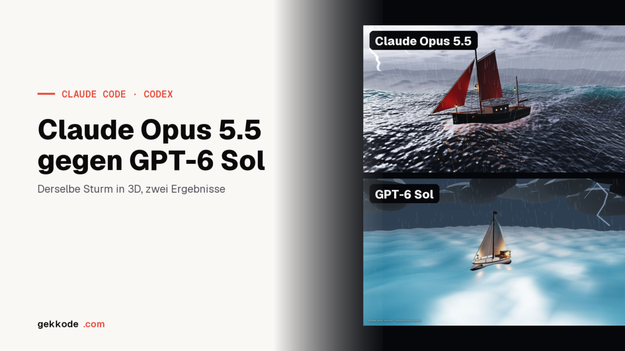 Claude Opus 5.5 gegen GPT-6 Sol: der gleiche Sturm in 3D