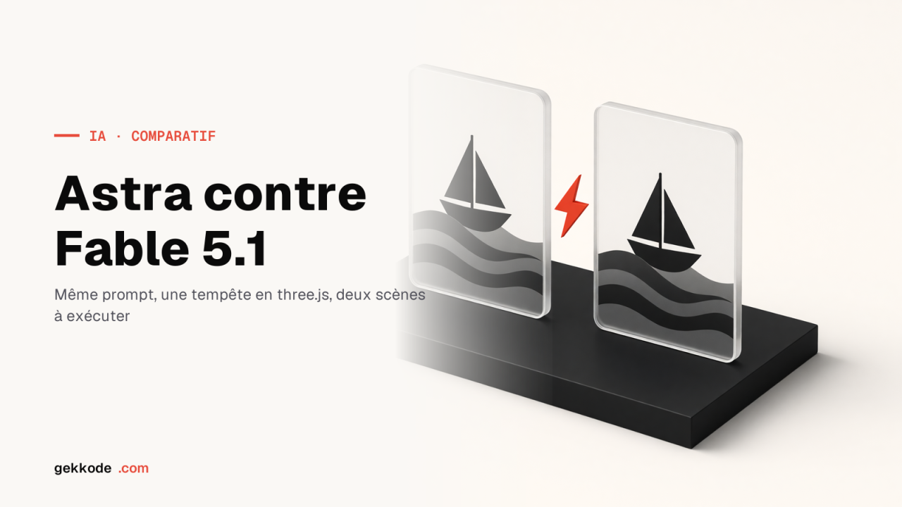 GPT-6 Astra contre Claude Fable 5.1 : une tempête en three.js, même prompt, un seul passage