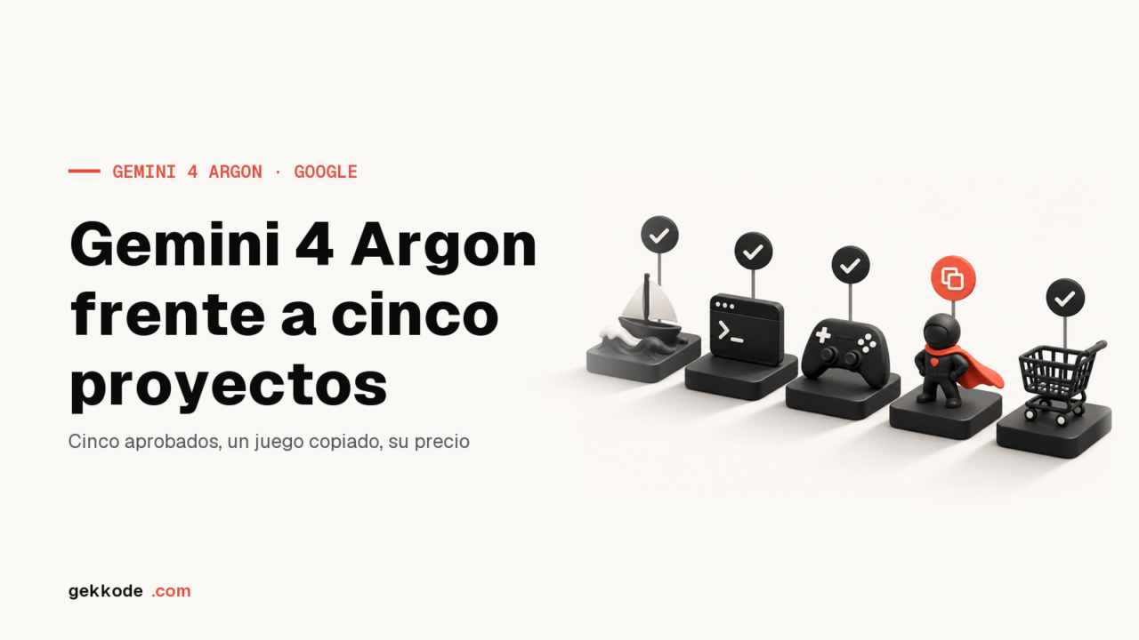 Gemini 4 Argon: prueba en cinco proyectos de código, precio y acceso