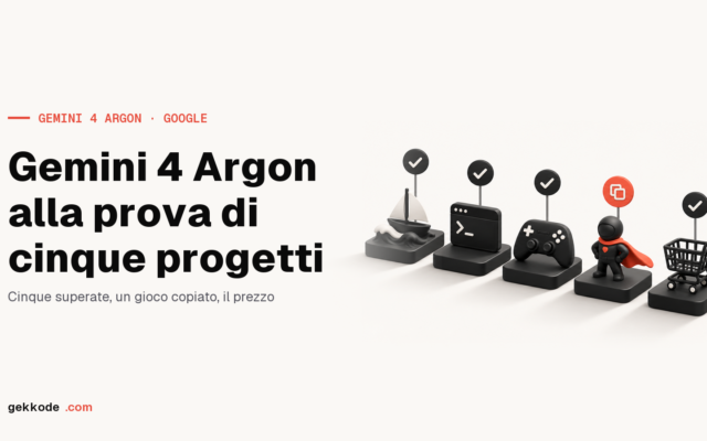 Gemini 4 Argon: test su cinque progetti di codice, prezzo e accesso